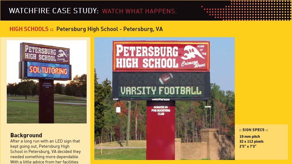 High School LED sign photos